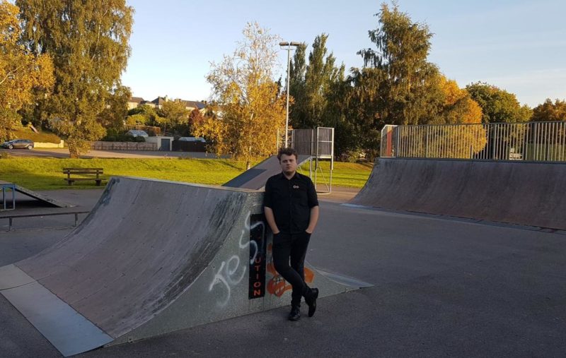 Forest of Dean Labour Party Youth Officer, Zac Arnold, pictured at Lydney Skatepark